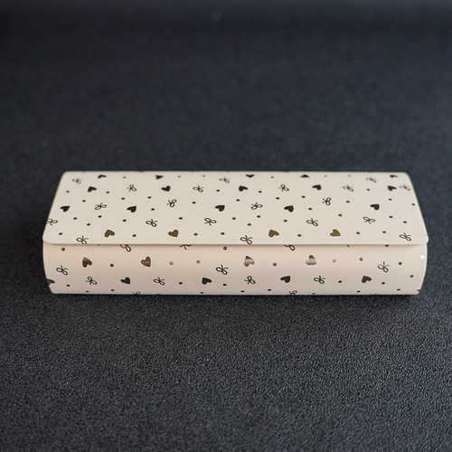 爱心蝴蝶结图案眼镜盒小清新简约个性学生男女近视眼镜盒太阳镜盒