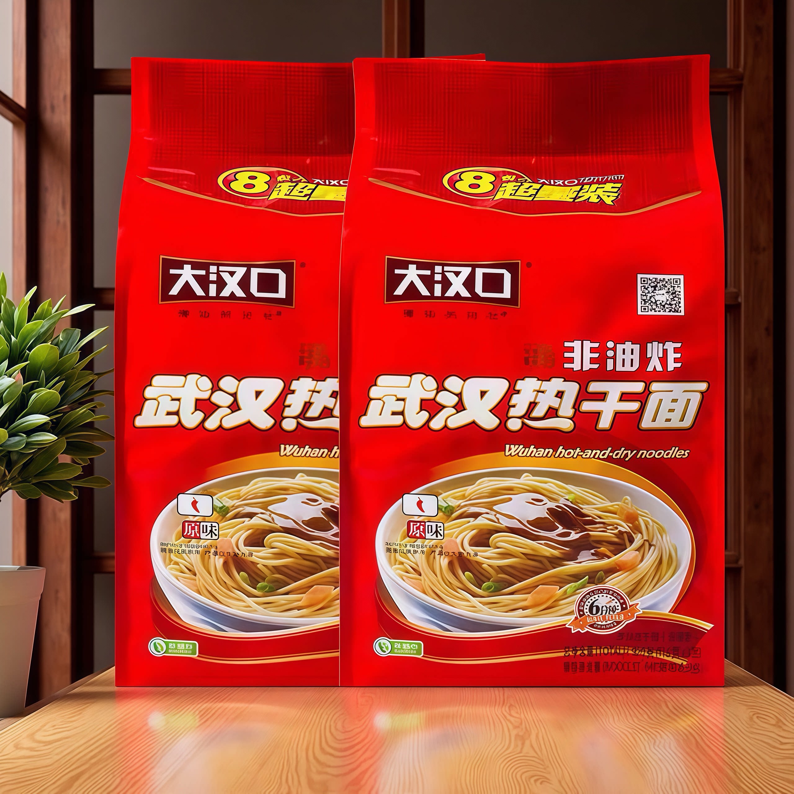湖北特产武汉热干面大汉口原味麻辣香辣非油炸碱水面速食泡面