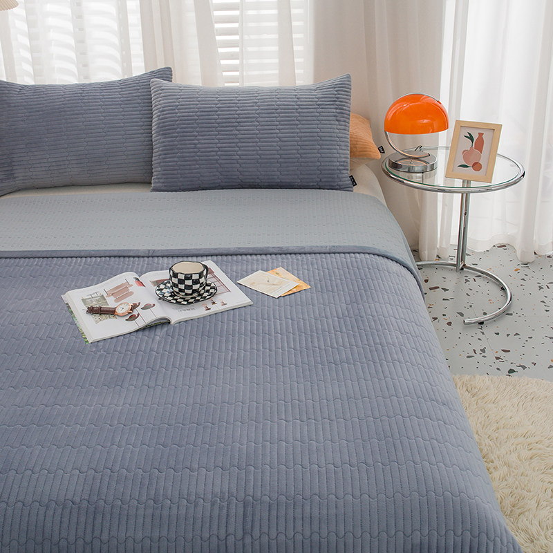 冬季新款一面牛奶绒一面纯棉床盖夹棉加绒加厚保暖全棉床单三件套,床上用品,床盖,淘宝优惠券,粉丝福利购,淘宝优惠卷