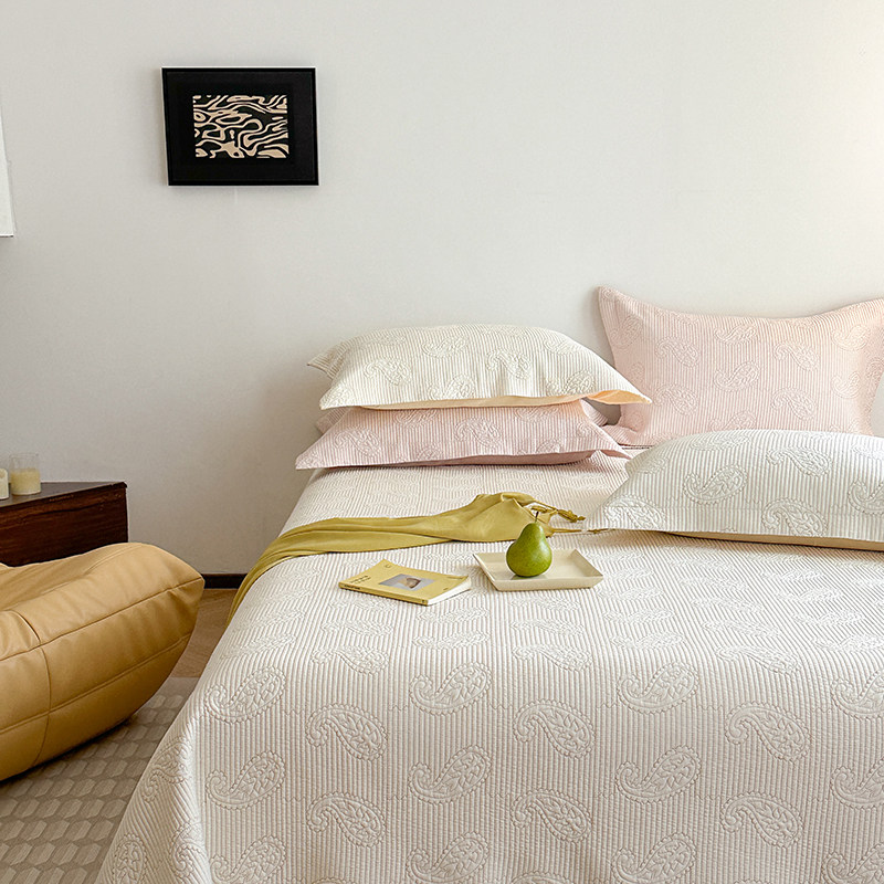 春夏新款腰果花双面莱赛尔天丝床盖三件套凉感夹棉床单高温砂洗,床上用品,床盖,淘宝优惠券,粉丝福利购,淘宝优惠卷