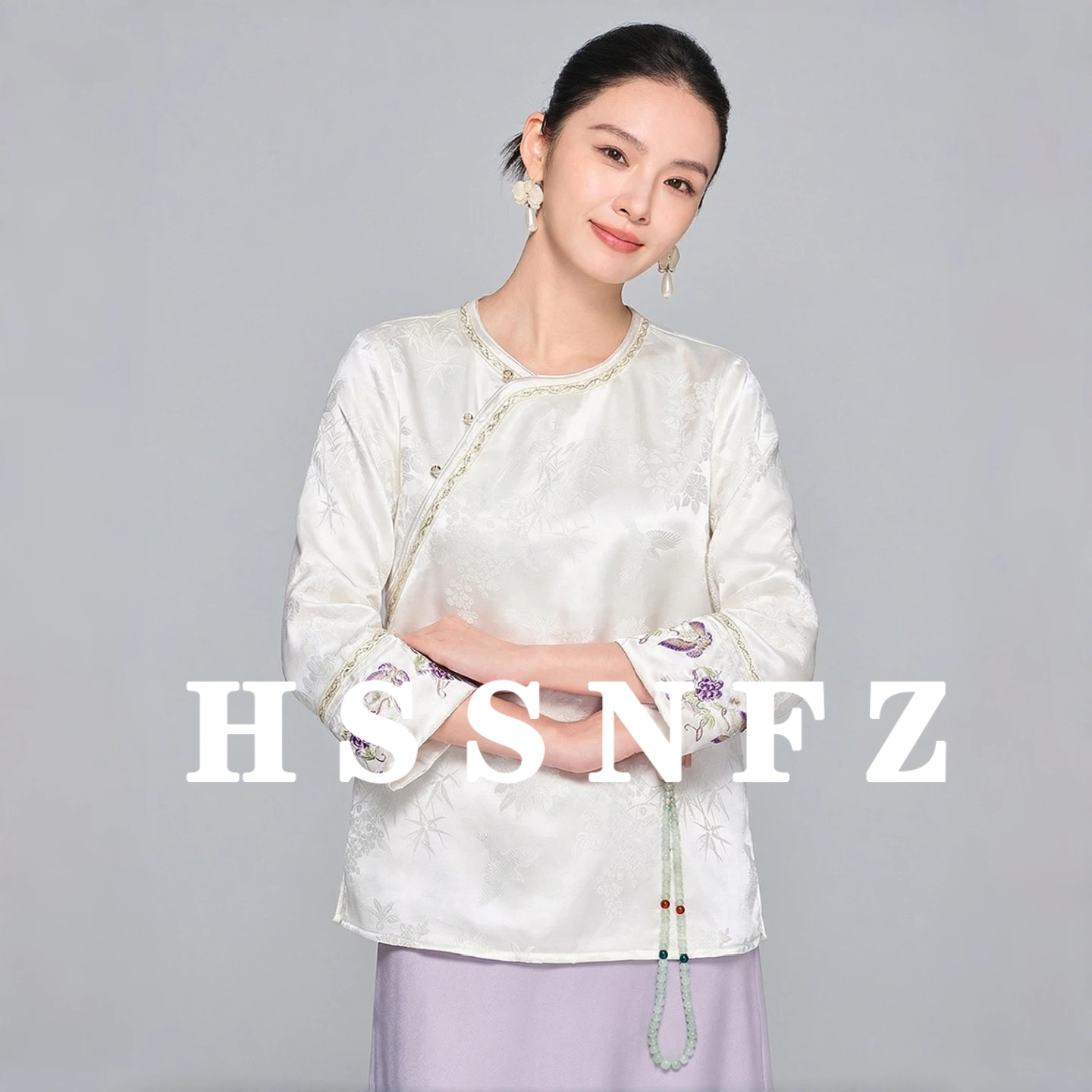 拾新中式加绒内搭绣花长袖