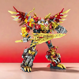酷炫变形合金天穹战神6合体带展示盒金刚男孩玩具机甲DIY模型摆件
