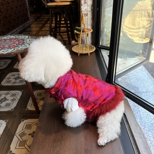 狗狗衣服国风秋冬款雪纳瑞比熊泰迪博美法斗小型犬宠物衣服新中式