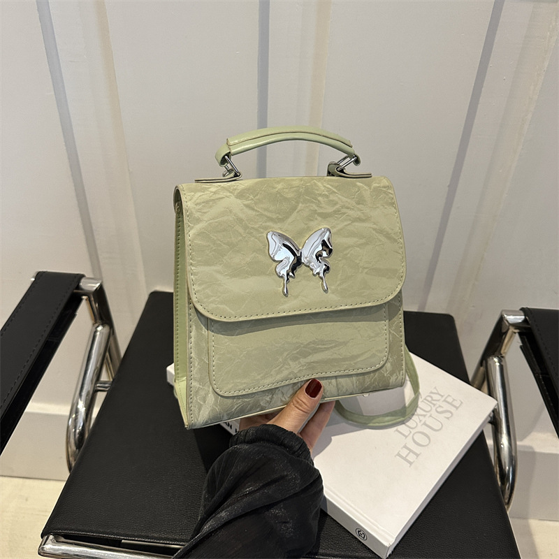 复古双肩包女2025新款韩版撞色多用小背包女学生简约百搭迷你书包