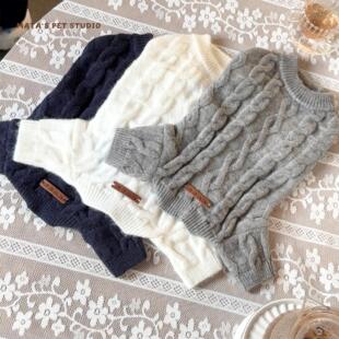 MATA玛塔宠物秋冬新款四脚针织毛衣保暖狗狗猫咪衣服简约