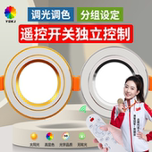 智能调光筒灯客厅遥控led射灯7.5公分孔4寸12W嵌入式 超薄天花灯
