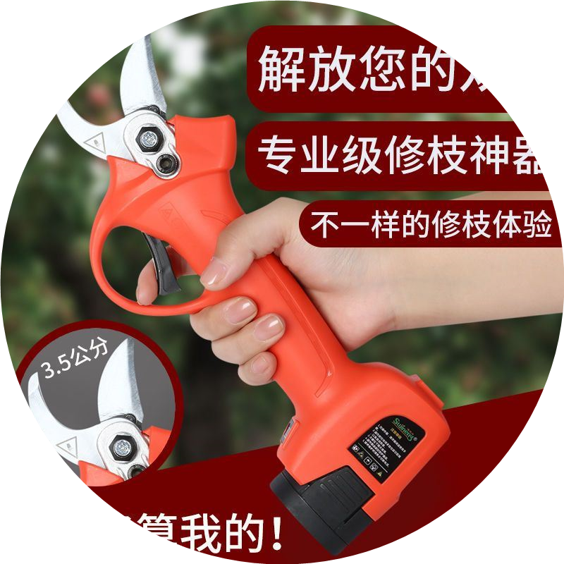 电动剪刀果树充电式电动修枝剪强力剪树枝剪苹果树园林锂电电剪子