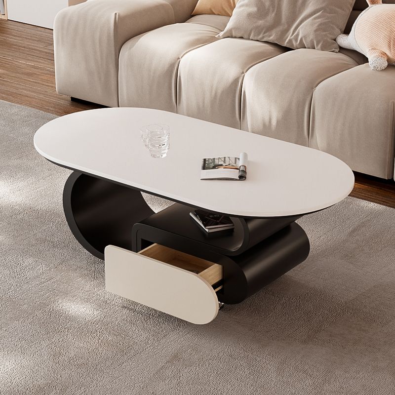 奶油风岩板茶几客厅简约现代轻奢创意极简小户型茶几桌家居多功能