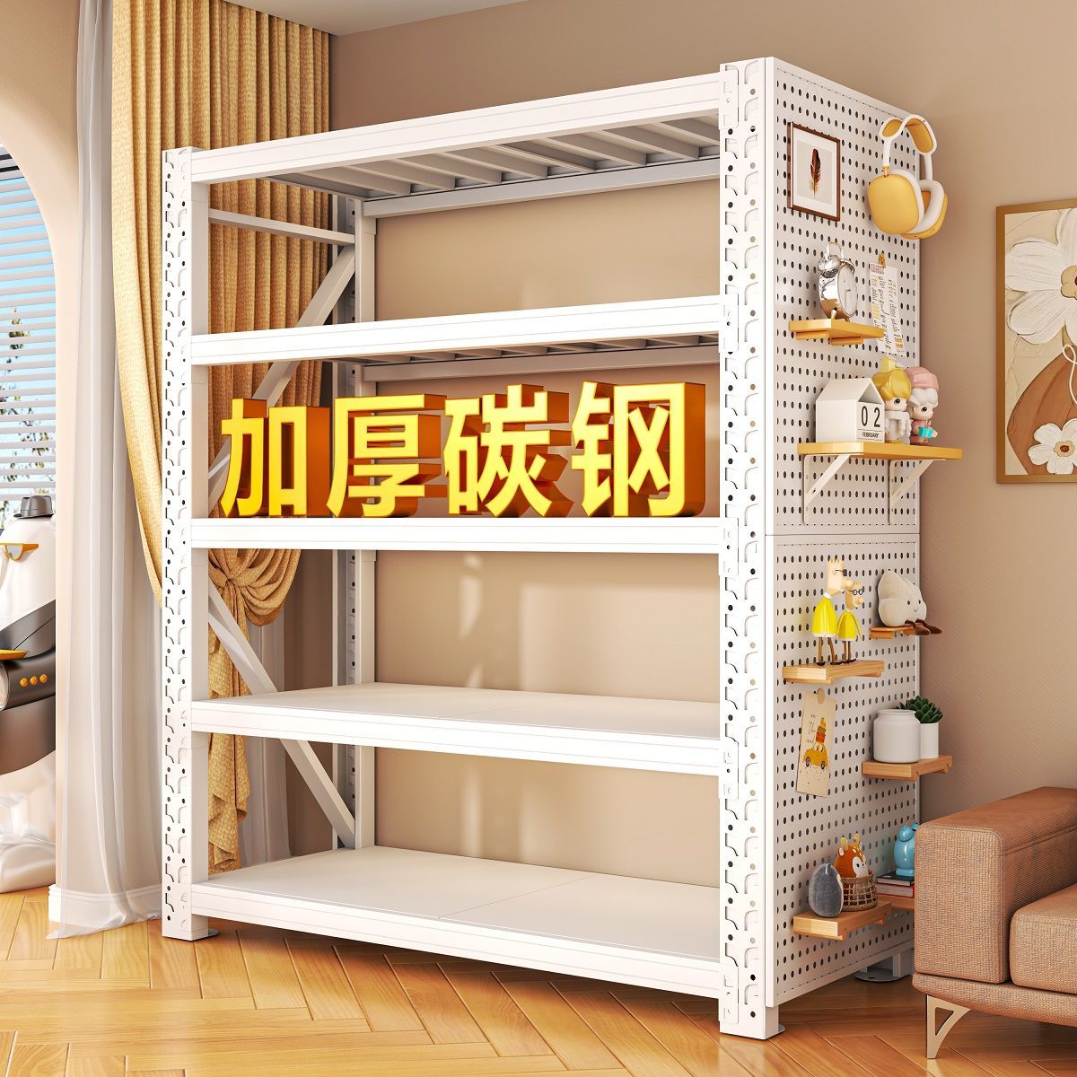 新款迷你便携自拍杆收纳架直播拍摄三脚架落地多层储物置物架