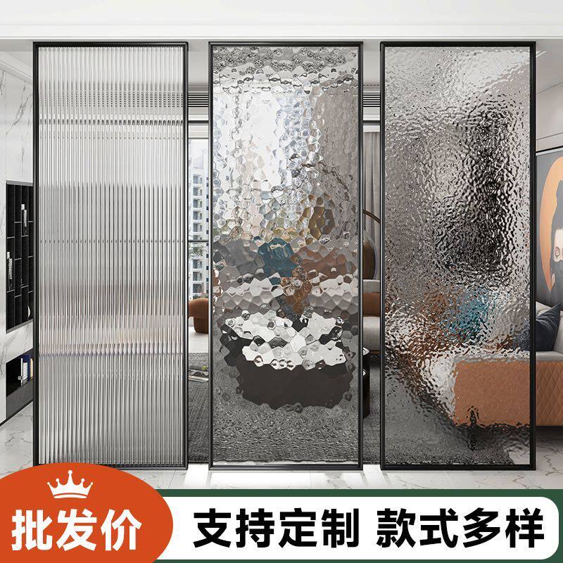 长虹玻璃隔断水立方水波纹客厅入户现代简约玄关酒店屏风卫生间
