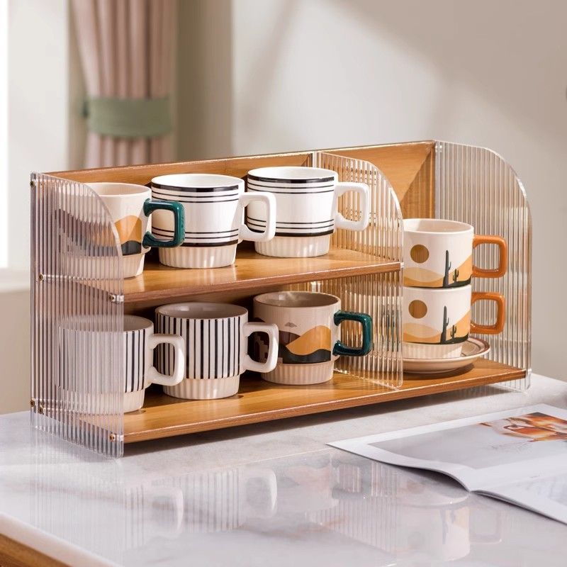 2295高级感轻奢杯架餐桌水杯架子咖啡杯收纳水吧桌面茶杯置物架