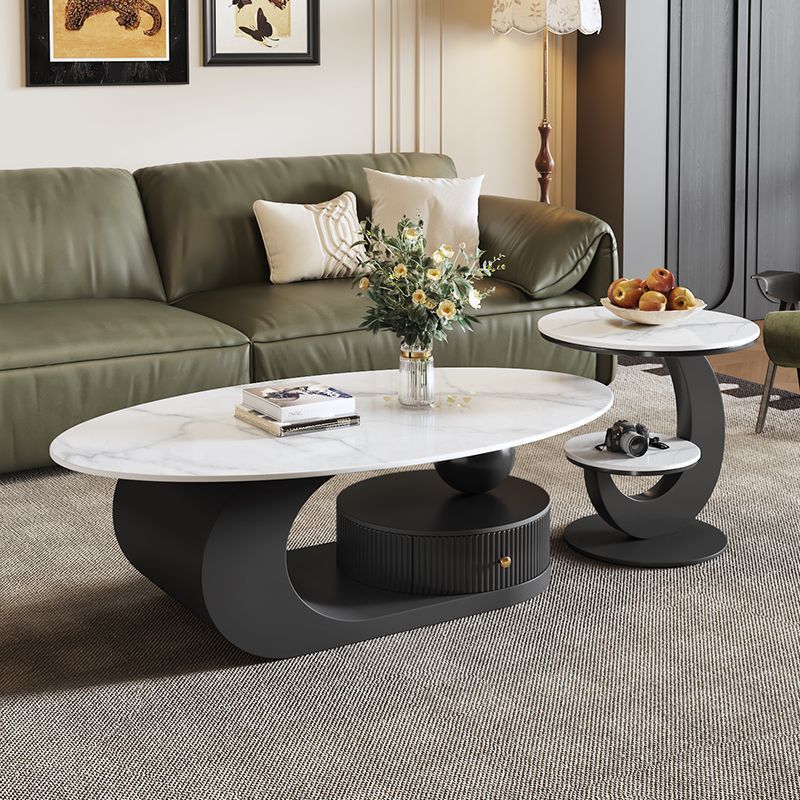 岩板 奶油风 茶几 客厅 2025新款 轻奢高级感 小户型 简约现代 组