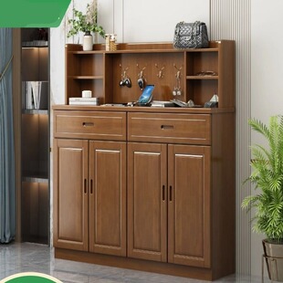 新中式实木鞋柜客厅简约家用入户进门口收纳柜储物柜防尘置物架