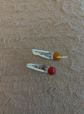 ONEGREEN 3.10NEW 自制半圆玉石刘海掰掰夹碎发时髦百搭简约发夹