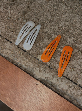 ONEGREEN 5.14NEW 橙色滴油细闪内葱水滴夹 百搭简约刘海碎发夹