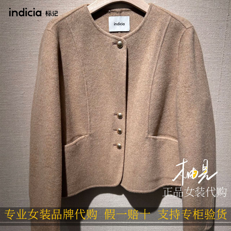 标记indicia26冬新款专柜国内正品代购圆领短大衣F2D6DY597C-1589