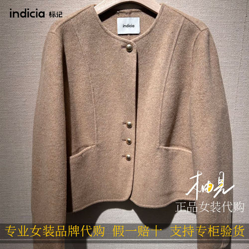 标记indicia26冬新款专柜国内正品代购圆领短大衣F2D6DY597C-1589