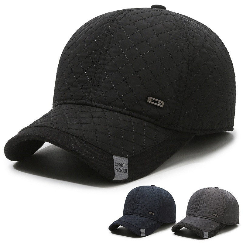 冬季中老年男士绣菱格加绒加厚棒球帽防寒护耳保暖户外棉帽,运动/瑜伽/健身/球迷用品,棒球帽,淘宝优惠券,粉丝福利购,淘宝优惠卷