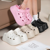 新款 女洞洞鞋 增高厚底外穿时尚 夏季 EVA可DIY云朵沙滩凉鞋