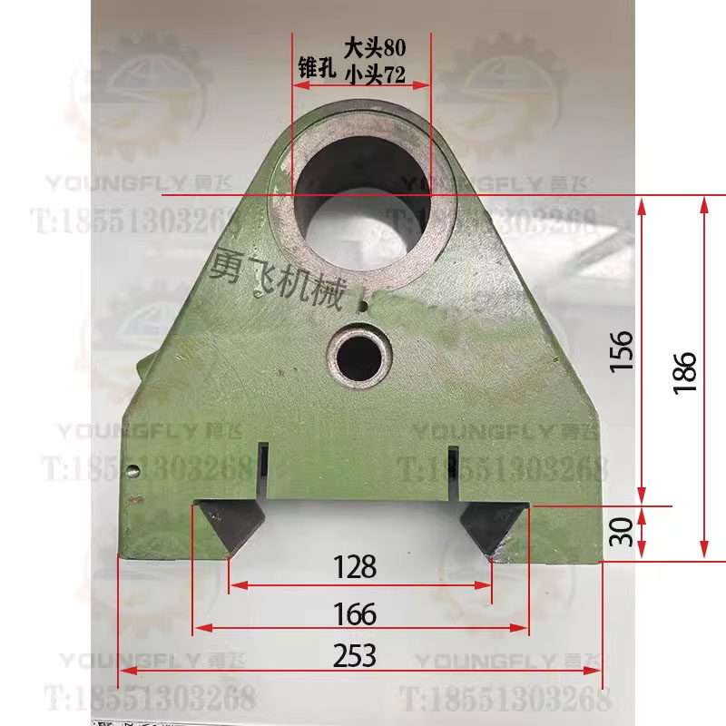 长春X62W XA6132卧式铣床配件刀杆挂架 三角卧铣支架总成十大品牌图片