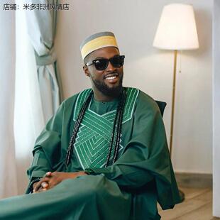 提花布三件套装 男装 African men suit 欧美非洲风情情侣装 大码