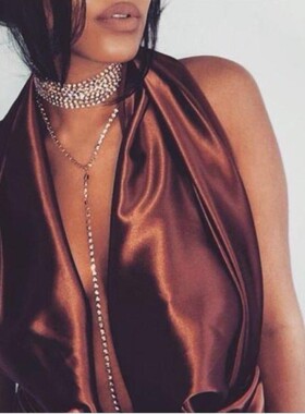 欧美时尚个性饰品 欧版流行颈链 choker 潮女多层满钻项链
