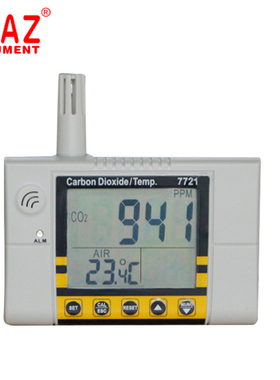 台湾衡欣 AZ7721壁挂式二氧化碳浓度检测仪 空气质量检测仪带温度