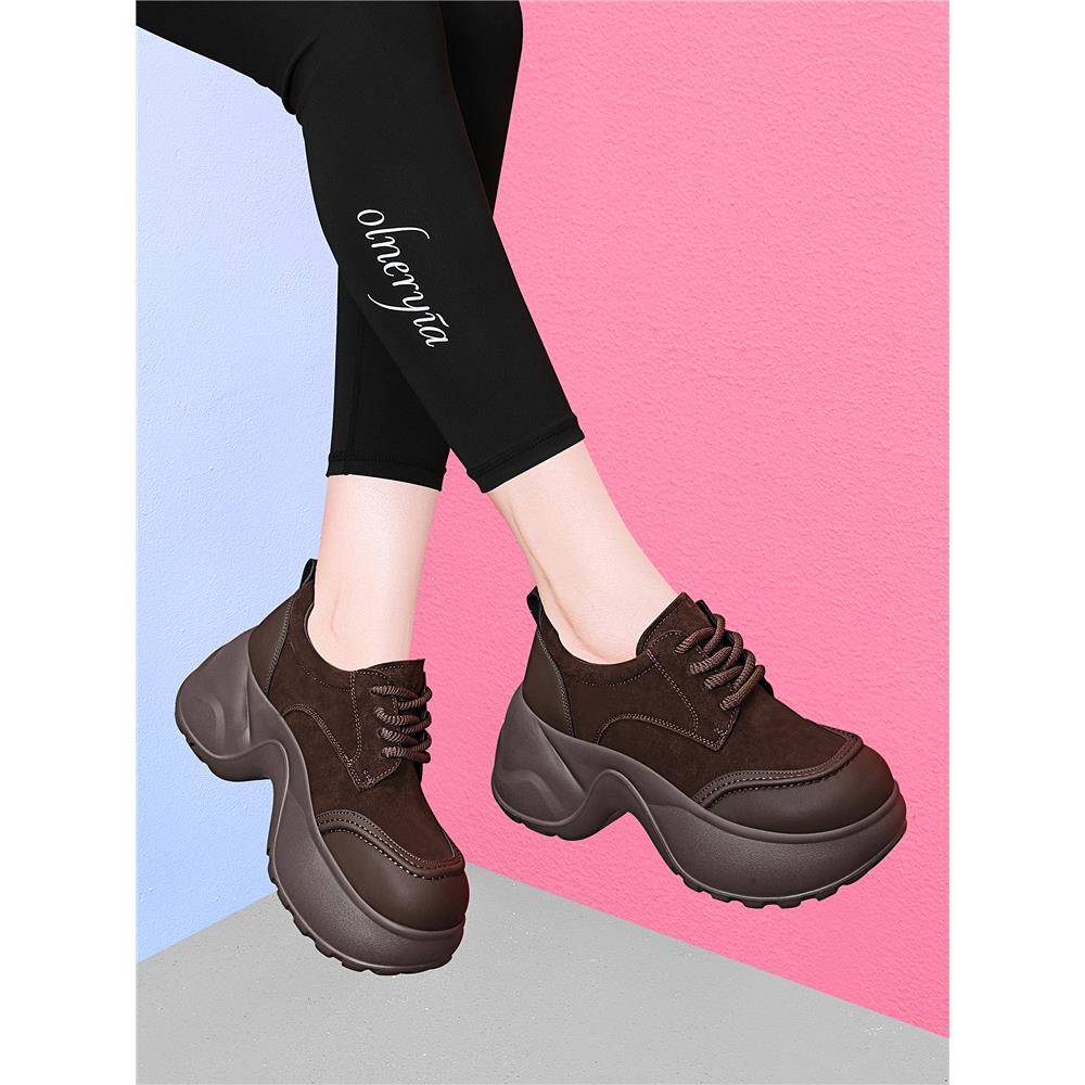 REMNY ZCCI老爹鞋女款2025新款秋冬厚底松糕增高小个子运动休闲鞋