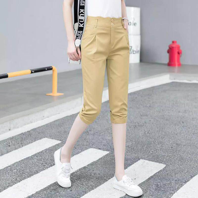 七分哈伦裤女直筒夏薄款2025新款高腰显瘦小个子五分裤休闲 小脚