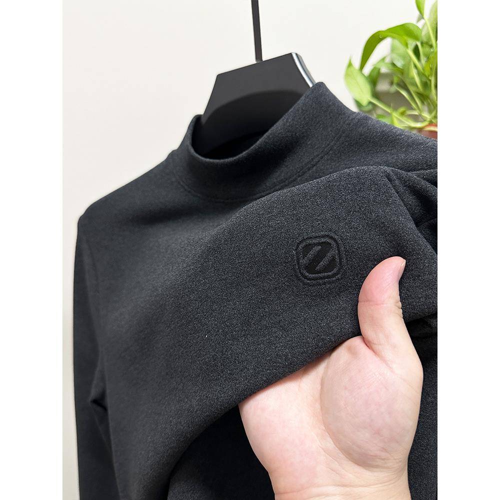 MAROLIO~质感爆棚！德绒磨毛打底衫男秋冬加厚保暖双面绒内搭长袖