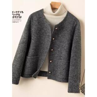 香港小香风高端双面羊绒大衣女短款2025秋冬高级感毛呢外套小个子