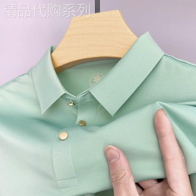 BEBE PEXX 出口法国~夏季冰丝短袖T恤男士带翻领高端商务POLO衫潮