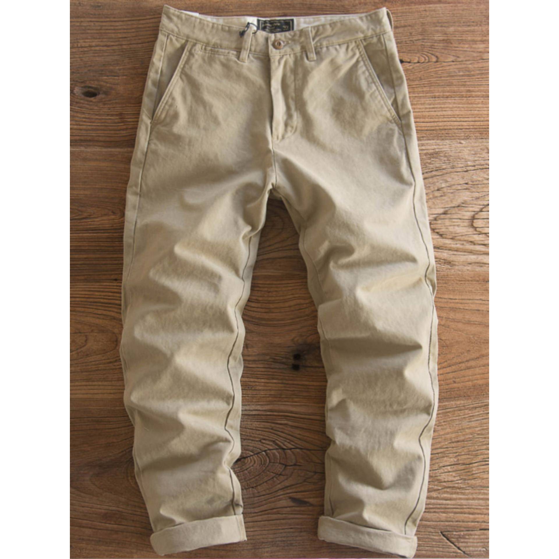 Home Daily~美式重磅水洗纯棉工装裤男覆古加厚休闲男士直筒长裤