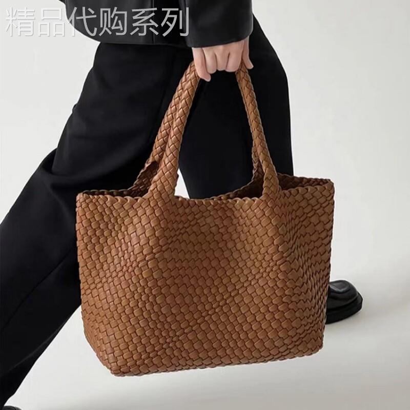 法国ZAMP小众真皮编织托特包大容量单肩腋下托特包子母包通勤包潮
