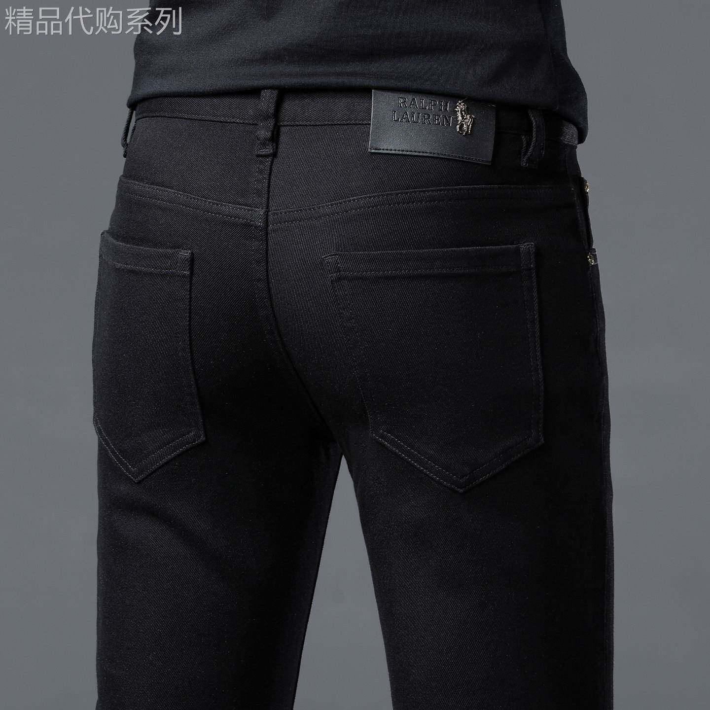 美国高端品牌黑色牛仔裤男修身小脚弹力潮牌秋季新款舒适休闲裤子