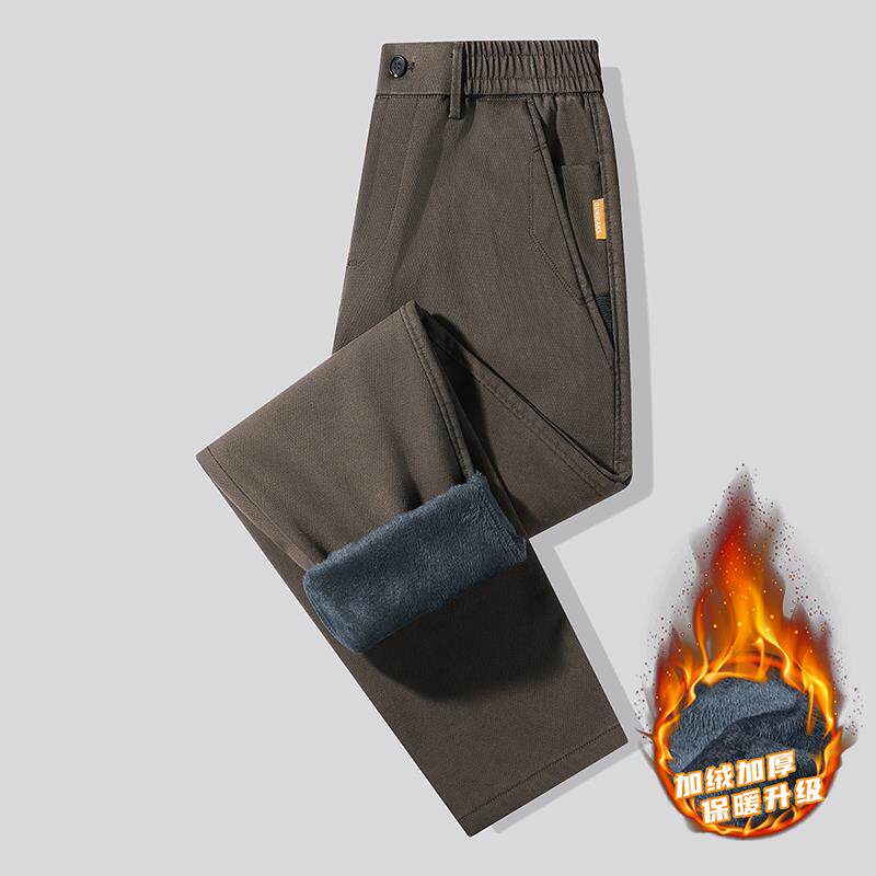 MAROLIO~休闲裤男款2025秋冬季加厚加绒保暖商务高级感直筒西装裤