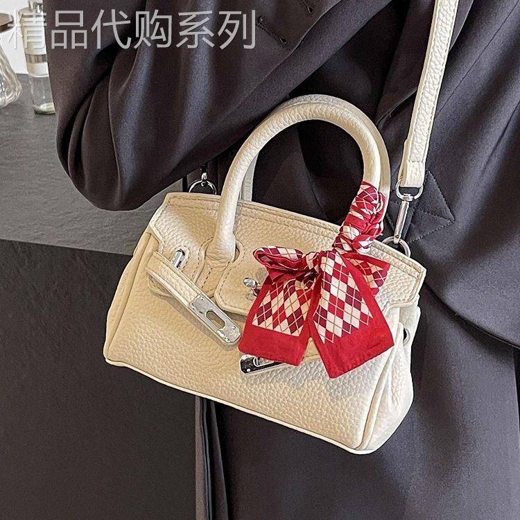 法国MKDA铂金包女2025新款高级感真皮手提包包流行百搭单肩斜挎包
