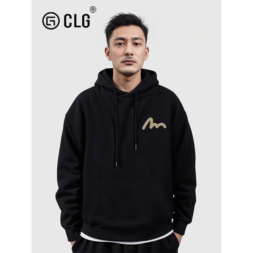 香港Clg时尚品牌全国潮流连帽运动衫纯棉重新外套多用途双大号宽