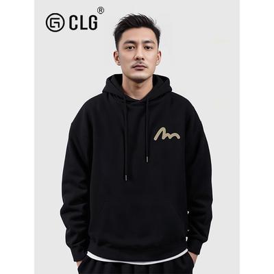 香港Clg时尚品牌全国潮流连帽运动衫纯棉重新外套多用途双大号宽