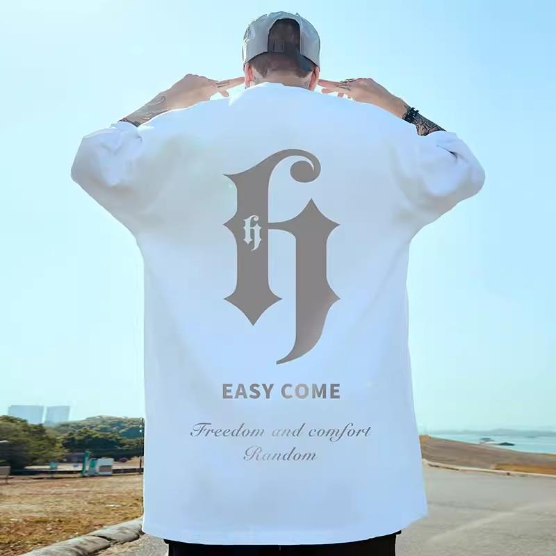 香港潮牌美式T恤男重磅纯棉宽松大码oversize嘻哈风夏季圆领短袖