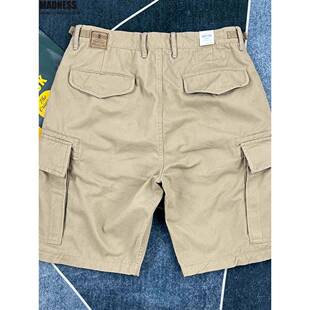 Madness Mdns Clot重磅纯棉卡其色工装短裤男潮牌美式休闲五分裤