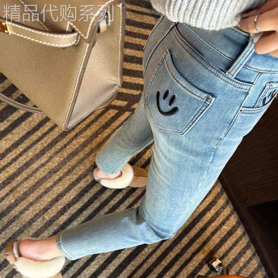 高腰弹力牛仔裤女春秋季新款休闲胖mm显瘦小个子九分小脚烟管裤