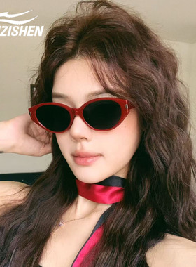 防紫外线太阳镜猫眼小框墨镜女