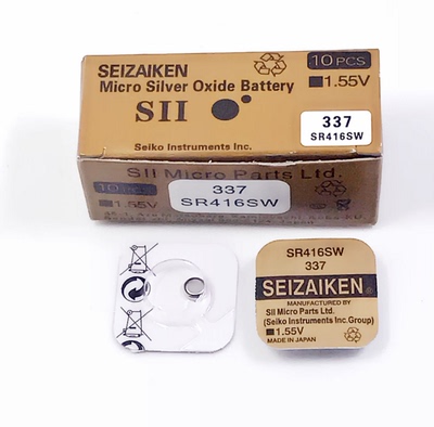 日本原装正品SEIZAIKEN精工337 SR416SW 微型耳机纽扣电池