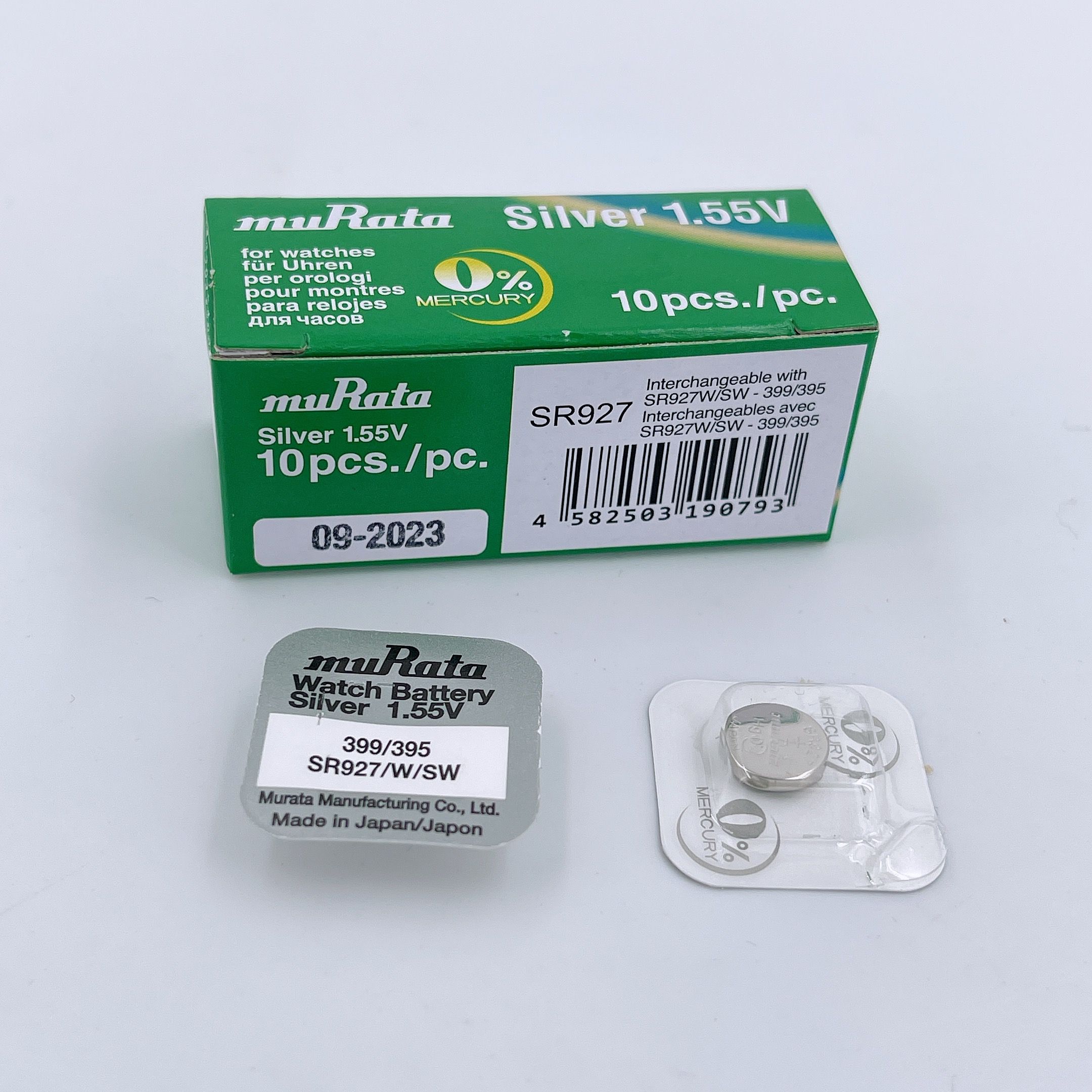 日本原装村田murata纽扣电池AG7 LR927 395 399 SR927SW单装1粒