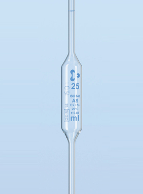 德国进口肖特Duran单标记蓝色字胖肚胖度移液管AS等级含批次证书