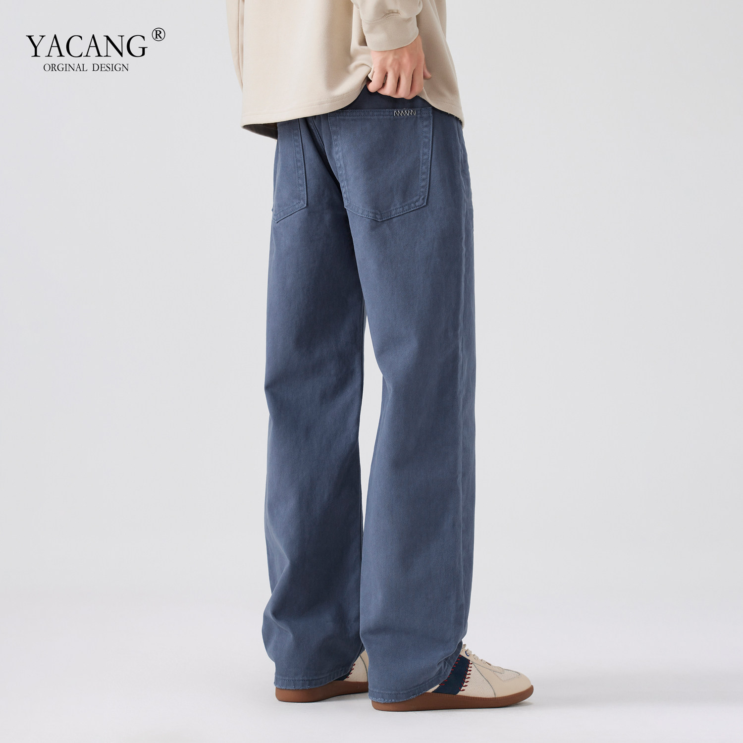 雅仓秋季直筒牛仔裤男宽松法工蓝2025新款阔腿休闲美式潮流长裤子,男装,牛仔裤,淘宝优惠券,粉丝福利购,淘宝优惠卷