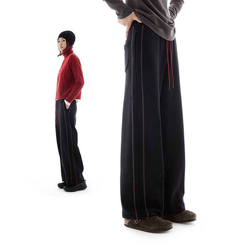 云上生活【自在卫裤】撞色抽绳宽松阔腿裤春季显瘦休闲裤女下装