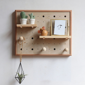 配电箱洞洞板 北欧木质电表箱盖板遮挡实木创意墙上电闸铁艺装 饰