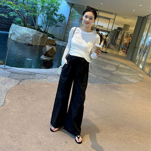 孕妇裤春秋外穿夏季薄款纯棉工装风休闲直筒阔腿裤孕妇装夏装春装